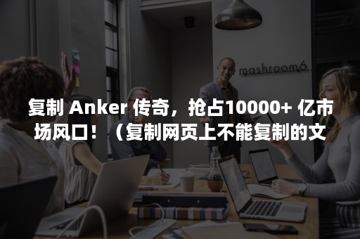 复制 Anker 传奇，抢占10000+ 亿市场风口！（复制网页上不能复制的文字）