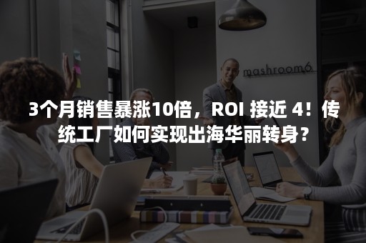 3个月销售暴涨10倍，ROI 接近 4！传统工厂如何实现出海华丽转身？