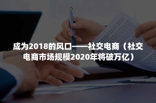 成为2018的风口——社交电商（社交电商市场规模2020年将破万亿）