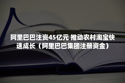 阿里巴巴注资45亿元 推动农村淘宝快速成长（阿里巴巴集团注册资金）