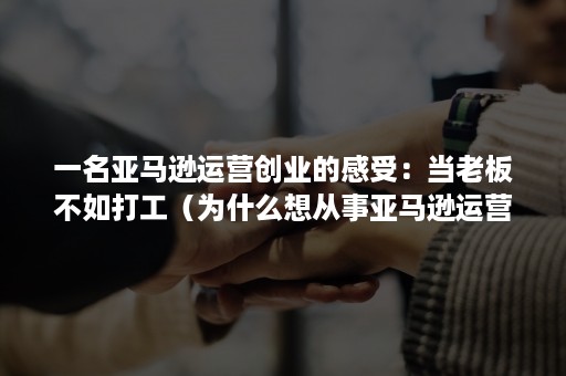 一名亚马逊运营创业的感受：当老板不如打工（为什么想从事亚马逊运营的工作）