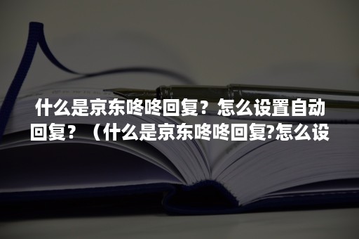 什么是京东咚咚回复？怎么设置自动回复？（什么是京东咚咚回复?怎么设置自动回复啊）