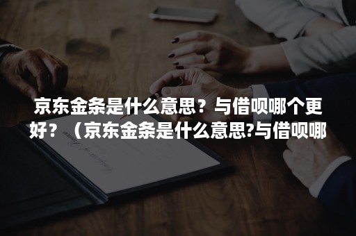 京东金条是什么意思？与借呗哪个更好？（京东金条是什么意思?与借呗哪个更好一些）