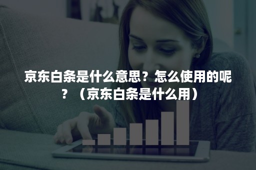京东白条是什么意思？怎么使用的呢？（京东白条是什么用）