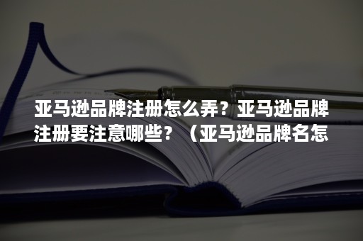 亚马逊品牌注册怎么弄？亚马逊品牌注册要注意哪些？（亚马逊品牌名怎么注册）