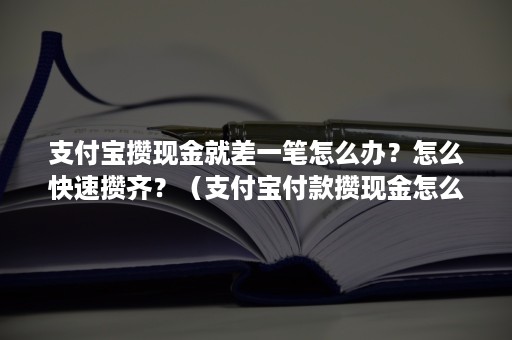 支付宝攒现金就差一笔怎么办？怎么快速攒齐？（支付宝付款攒现金怎么不攒了）