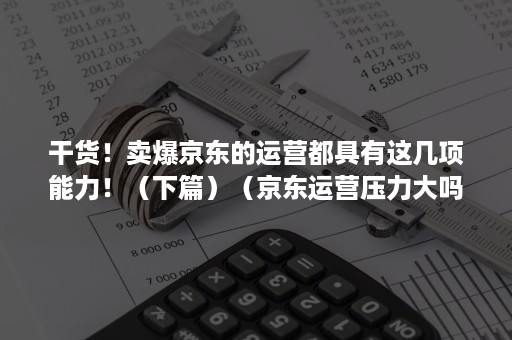 干货！卖爆京东的运营都具有这几项能力！（下篇）（京东运营压力大吗）