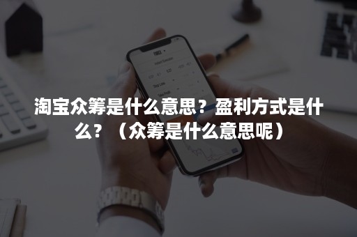 淘宝众筹是什么意思？盈利方式是什么？（众筹是什么意思呢）