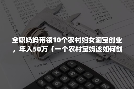 全职妈妈带领10个农村妇女淘宝创业，年入50万（一个农村宝妈该如何创业）