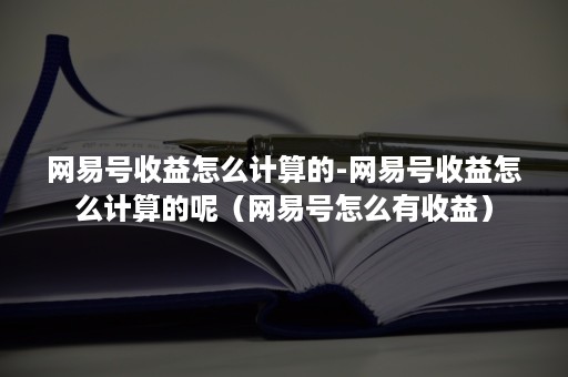 网易号收益怎么计算的-网易号收益怎么计算的呢（网易号怎么有收益）