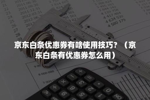 京东白条优惠券有啥使用技巧？（京东白条有优惠券怎么用）