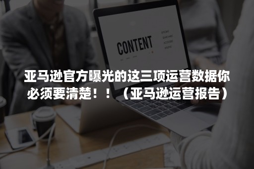 亚马逊官方曝光的这三项运营数据你必须要清楚！！（亚马逊运营报告）