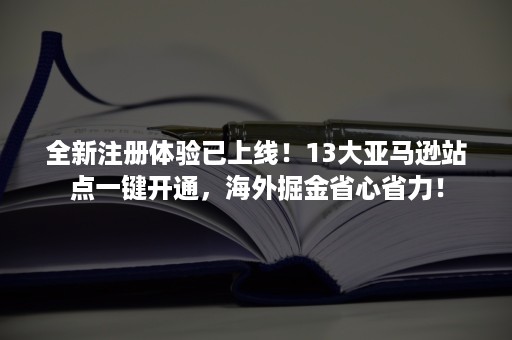 全新注册体验已上线！13大亚马逊站点一键开通，海外掘金省心省力！