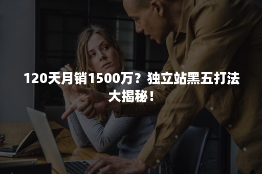 120天月销1500万？独立站黑五打法大揭秘！