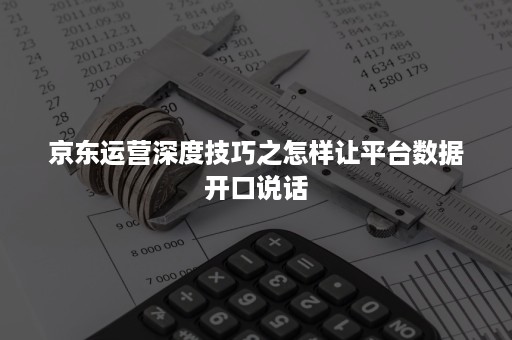 京东运营深度技巧之怎样让平台数据开口说话