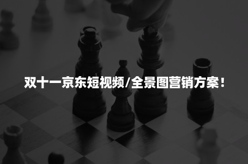 双十一京东短视频/全景图营销方案！