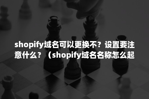 shopify域名可以更换不？设置要注意什么？（shopify域名名称怎么起）