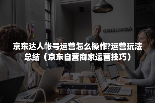 京东达人帐号运营怎么操作?运营玩法总结(京东自营商家运营技巧) 京东达人帐号运营怎么操作?运营玩法总结(京东自营商家运营技巧)