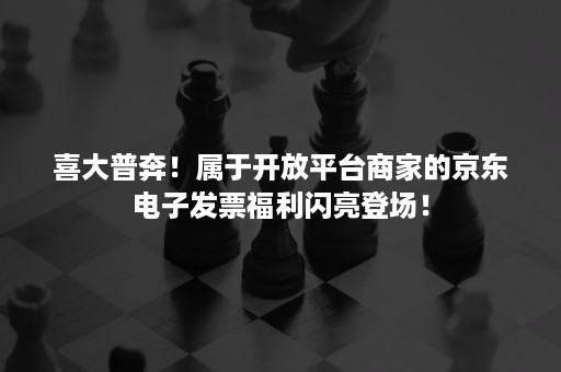 喜大普奔！属于开放平台商家的京东电子发票福利闪亮登场！