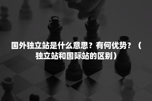 国外独立站是什么意思？有何优势？（独立站和国际站的区别）