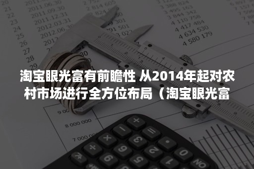 淘宝眼光富有前瞻性 从2014年起对农村市场进行全方位布局（淘宝眼光富有前瞻性吗）