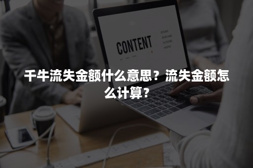 千牛流失金额什么意思？流失金额怎么计算？