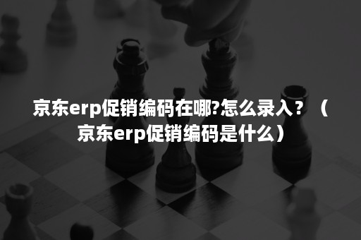 京东erp促销编码在哪?怎么录入？（京东erp促销编码是什么）