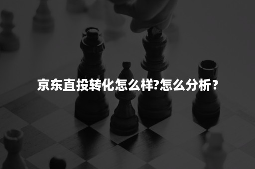 京东直投转化怎么样?怎么分析？