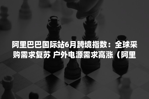 阿里巴巴国际站6月跨境指数：全球采购需求复苏 户外电源需求高涨（阿里巴巴国际站供应商报告）