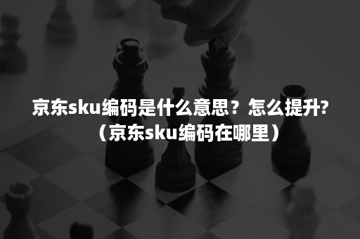 京东sku编码是什么意思？怎么提升?（京东sku编码在哪里）