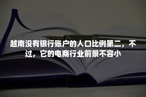 越南没有银行账户的人口比例第二，不过，它的电商行业前景不容小