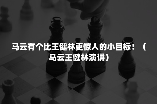 马云有个比王健林更惊人的小目标！（马云王健林演讲）