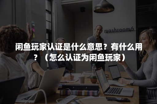 闲鱼玩家认证是什么意思？有什么用？（怎么认证为闲鱼玩家）