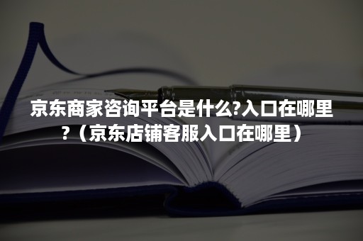 京东商家咨询平台是什么?入口在哪里?（京东店铺客服入口在哪里）