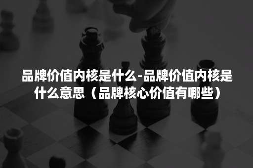 品牌价值内核是什么-品牌价值内核是什么意思（品牌核心价值有哪些）