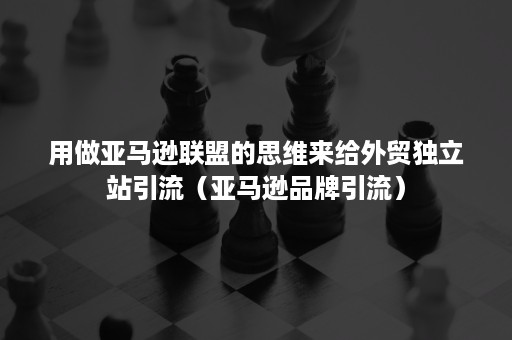 用做亚马逊联盟的思维来给外贸独立站引流（亚马逊品牌引流）