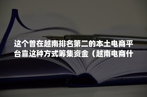 这个曾在越南排名第二的本土电商平台靠这种方式筹集资金（越南电商什么好卖）