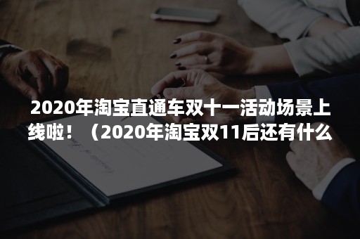 2020年淘宝直通车双十一活动场景上线啦！（2020年淘宝双11后还有什么活动）