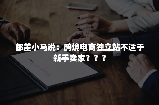 邮差小马说：跨境电商独立站不适于新手卖家？？？