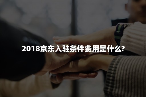 2018京东入驻条件费用是什么?