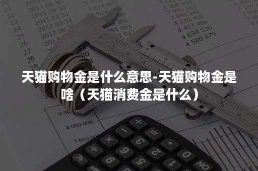 天猫购物金是什么意思-天猫购物金是啥(天猫消费金是什么) 天猫购物金是什么意思-天猫购物金是啥(天猫消费金是什么)
