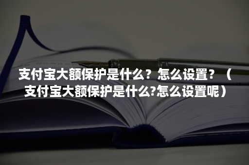 支付宝大额保护是什么？怎么设置？（支付宝大额保护是什么?怎么设置呢）