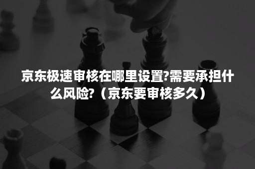 京东极速审核在哪里设置?需要承担什么风险?（京东要审核多久）