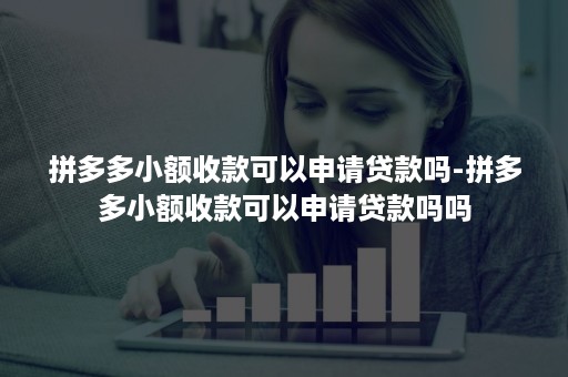 拼多多小额收款可以申请贷款吗-拼多多小额收款可以申请贷款吗吗