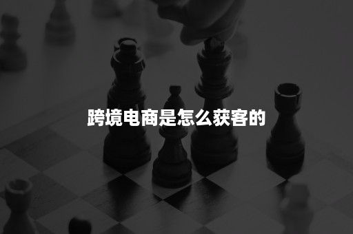 跨境电商是怎么获客的