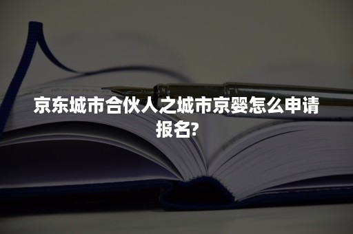 京东城市合伙人之城市京婴怎么申请报名?