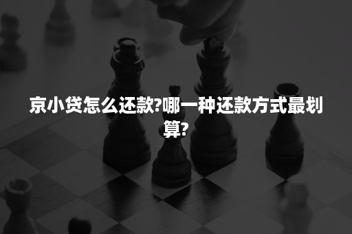 京小贷怎么还款?哪一种还款方式最划算?