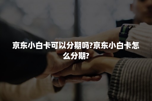 京东小白卡可以分期吗?京东小白卡怎么分期?