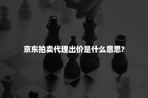 京东拍卖代理出价是什么意思?