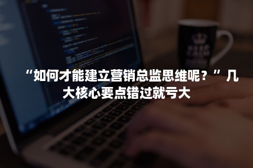 “如何才能建立营销总监思维呢？”几大核心要点错过就亏大